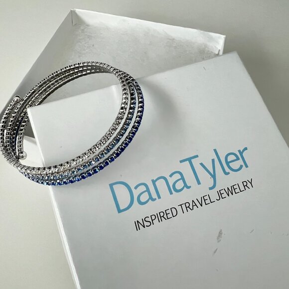 Dana Tyler Blue to White Ombre Crystal Bracelet One Size Fits All - Picture 2 of 8